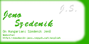 jeno szedenik business card